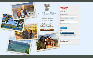 Lake Chelan's The Lookout Sign-in Takeover Page