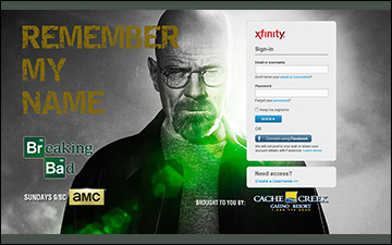 Breaking Bad Sign-in Takeover Page
