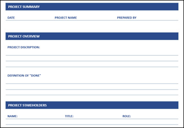 Word Document for Planning and Gathering Information for New Projects.