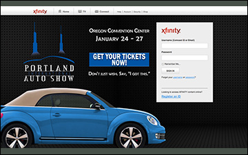 Portland Auto Show Sign-in Takeover Page