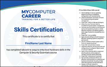 mycc05 cert4 skills