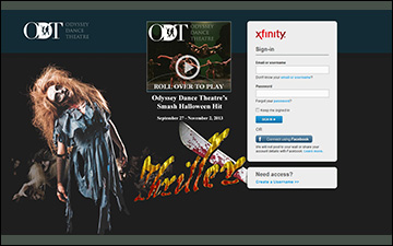 Odyssey Dance Theatre Thriller Sign-in Takeover Page