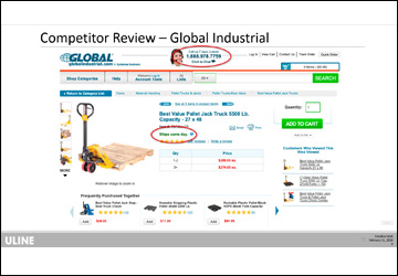 Competitor Examples Presentation for Convincing a Change on the Website.